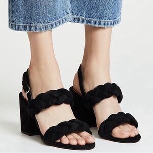 REBECCA MINKOFF CANDACE SUEDE Slingback Block Heel Sandals